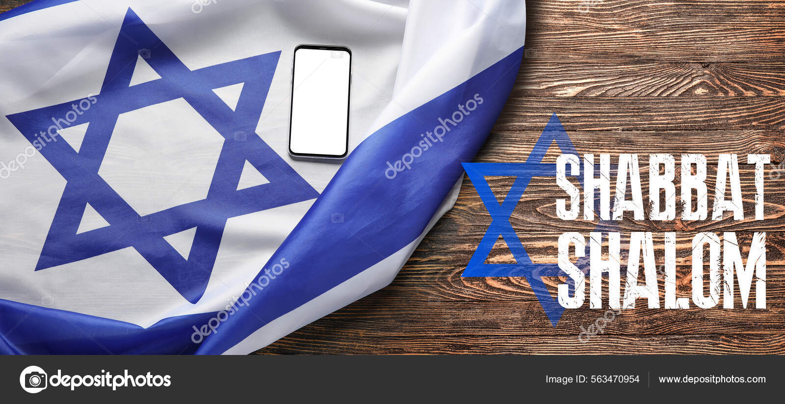 Bandeira Israel Telefone Celular Texto Shabbat Shalom Fundo Madeira fotos,  imagens de © serezniy #563470954